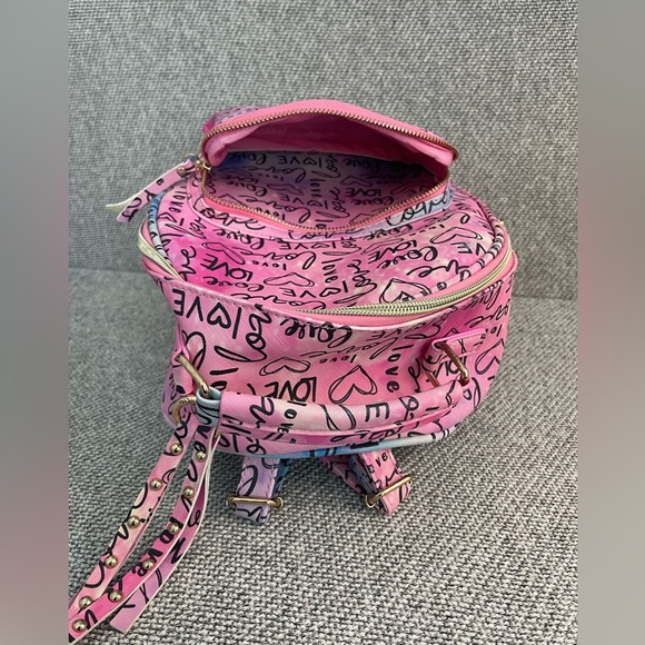 Under One Sky Pink Love Print Backpack - Picture 14 of 16